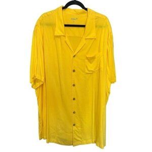 KS Island Yellow Short-Sleeve Button-Up Shirt Mens Size XXXL